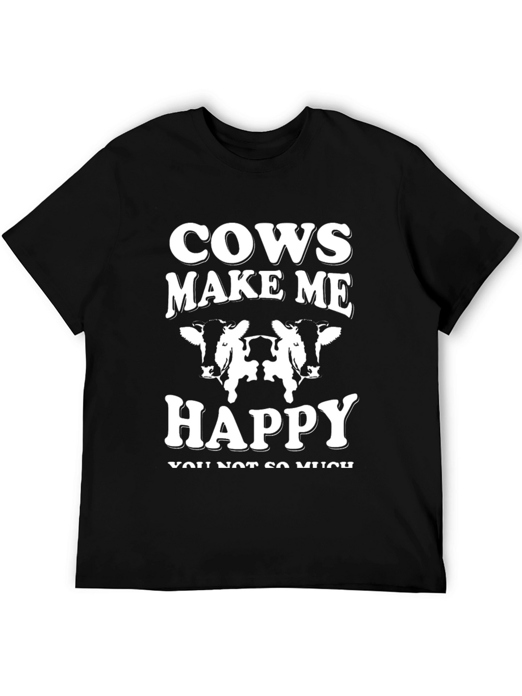 Cows Make Me Happy Graphic Tee - Black