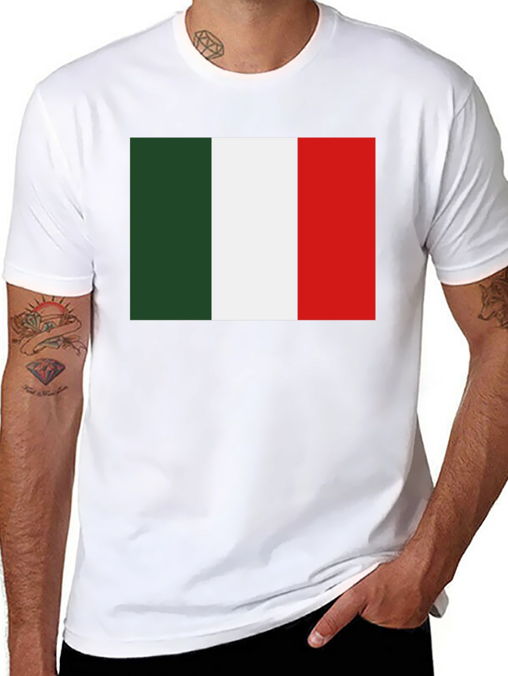 Italy Flag Graphic Tee - Black