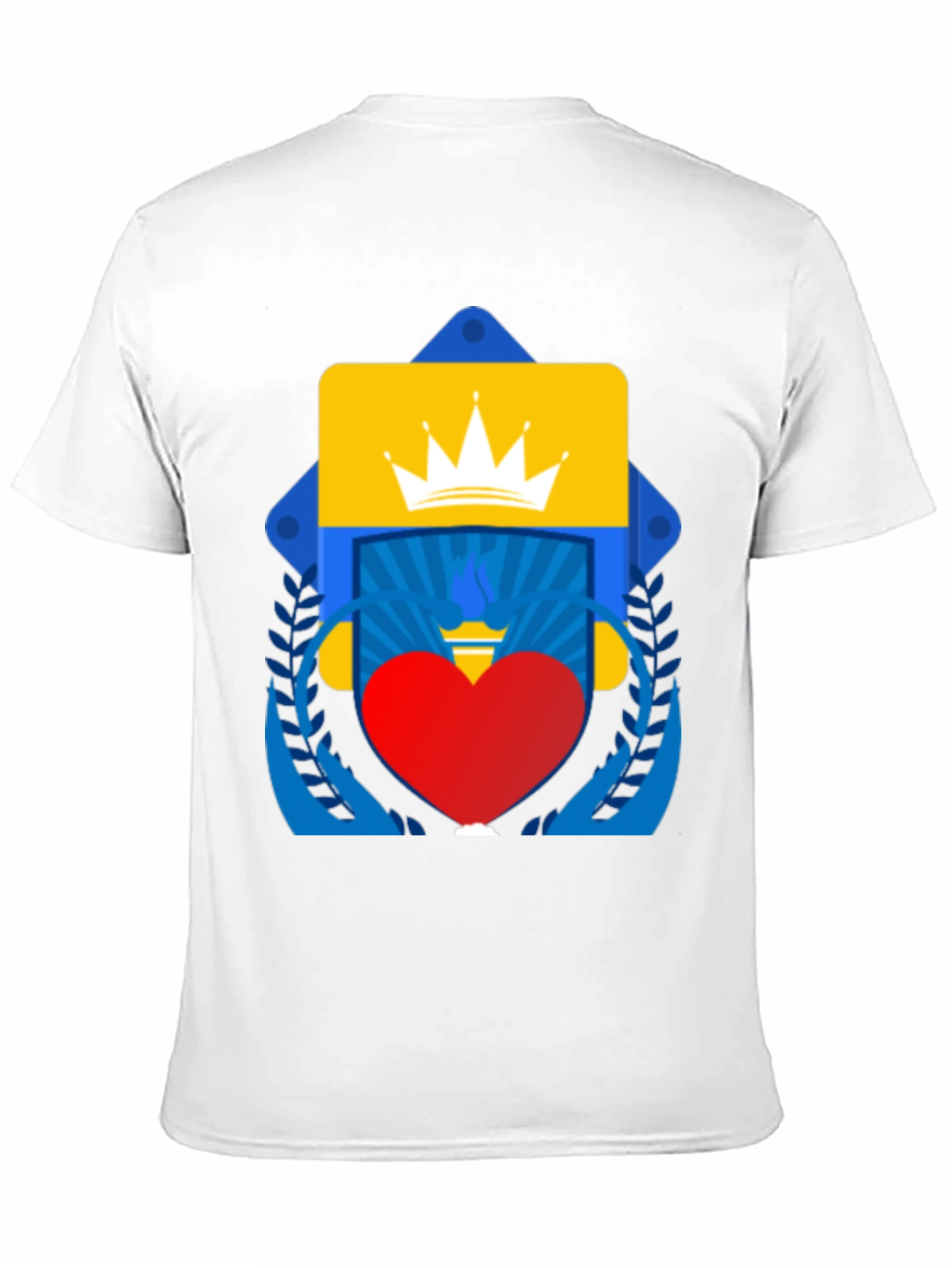 Graphic Tee: Crown Heart and Shield Design