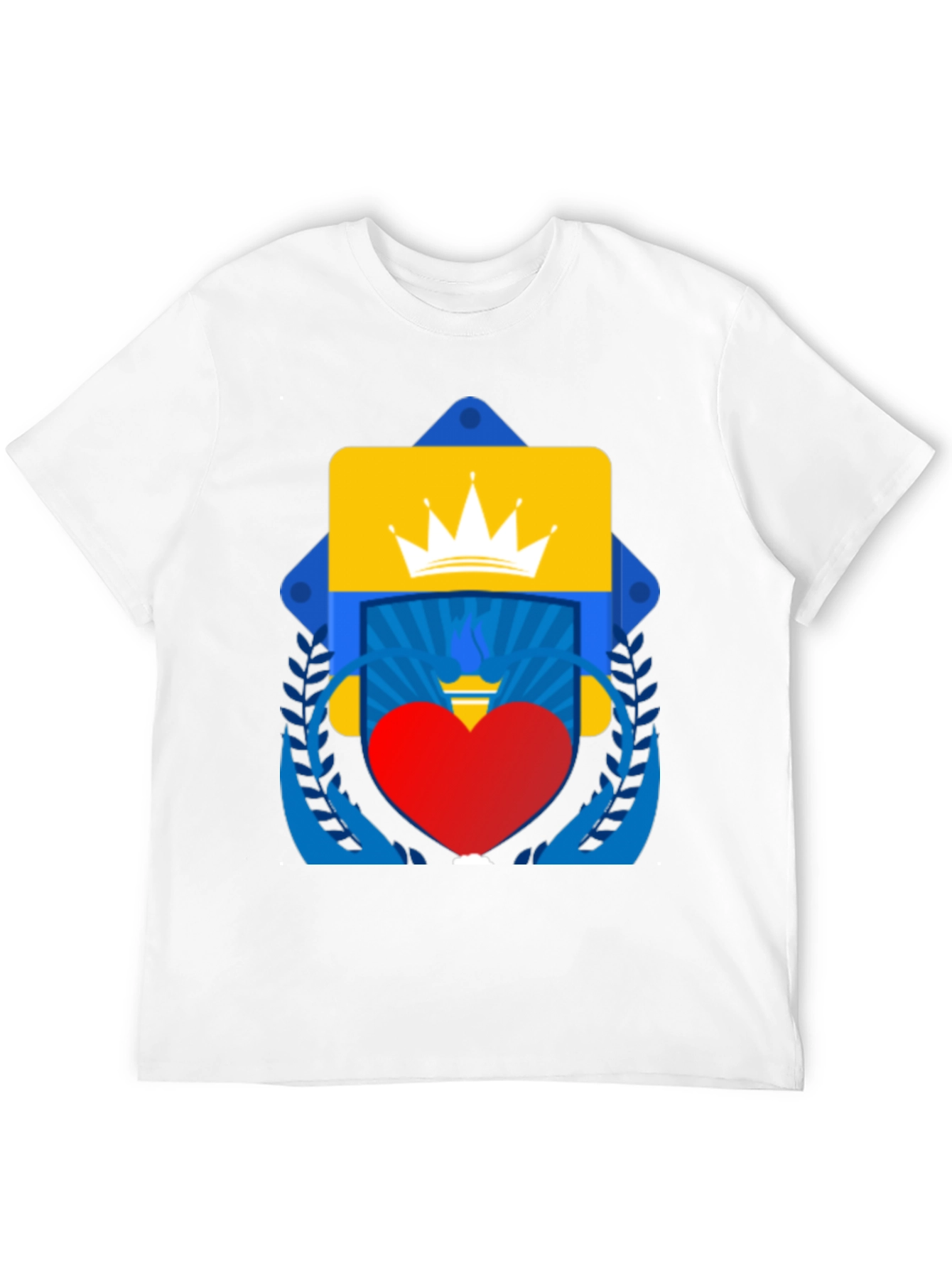 Graphic Tee: Crown Heart and Shield Design