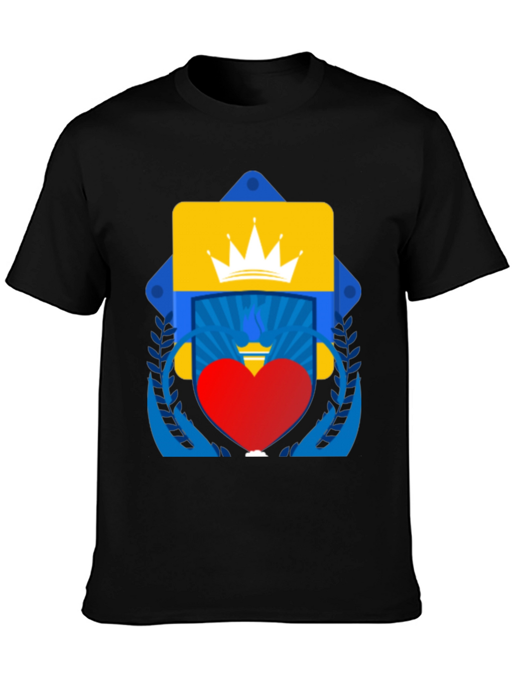 Graphic Tee: Crown Heart and Shield Design