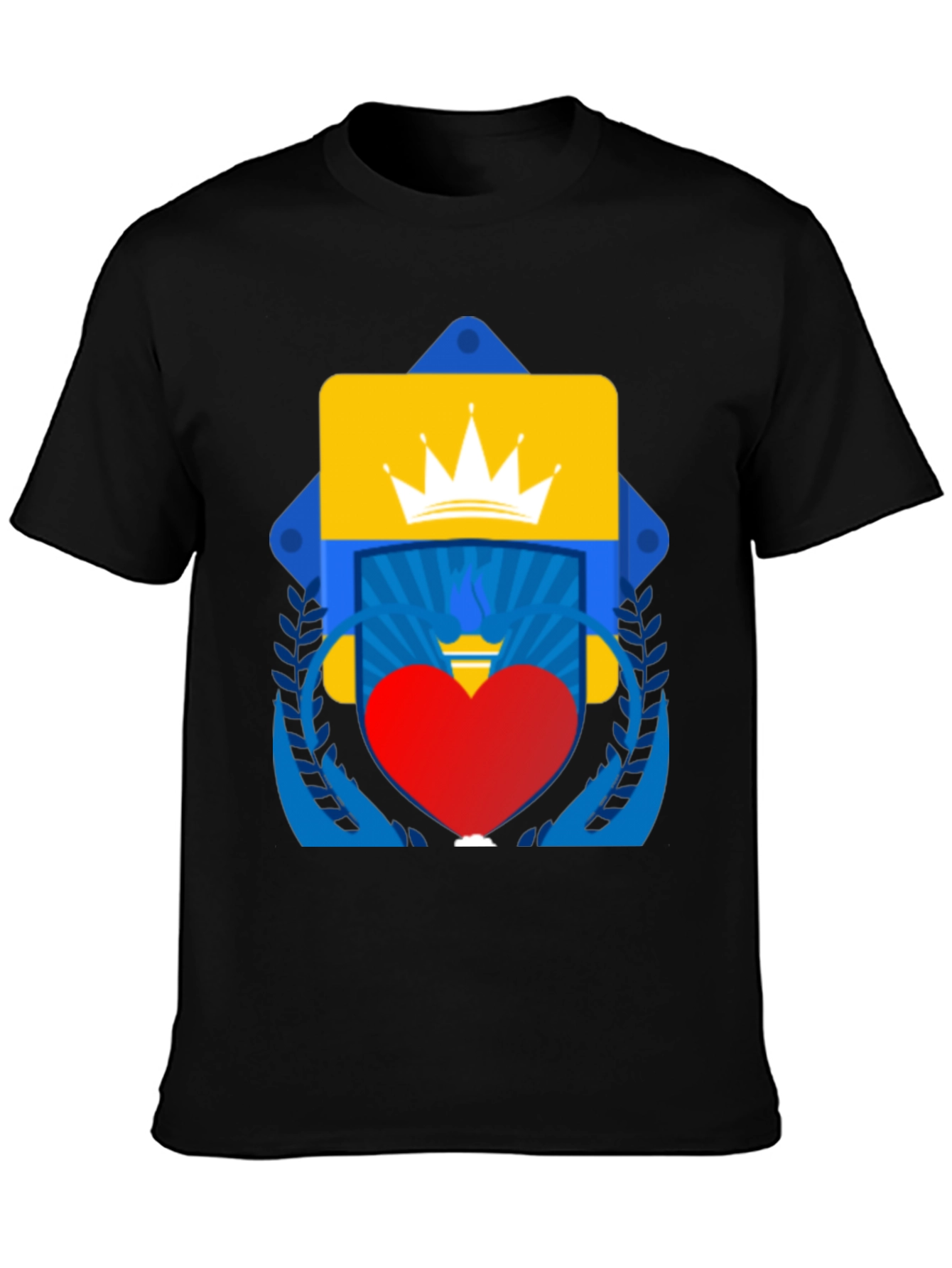 Graphic Tee: Crown Heart and Shield Design