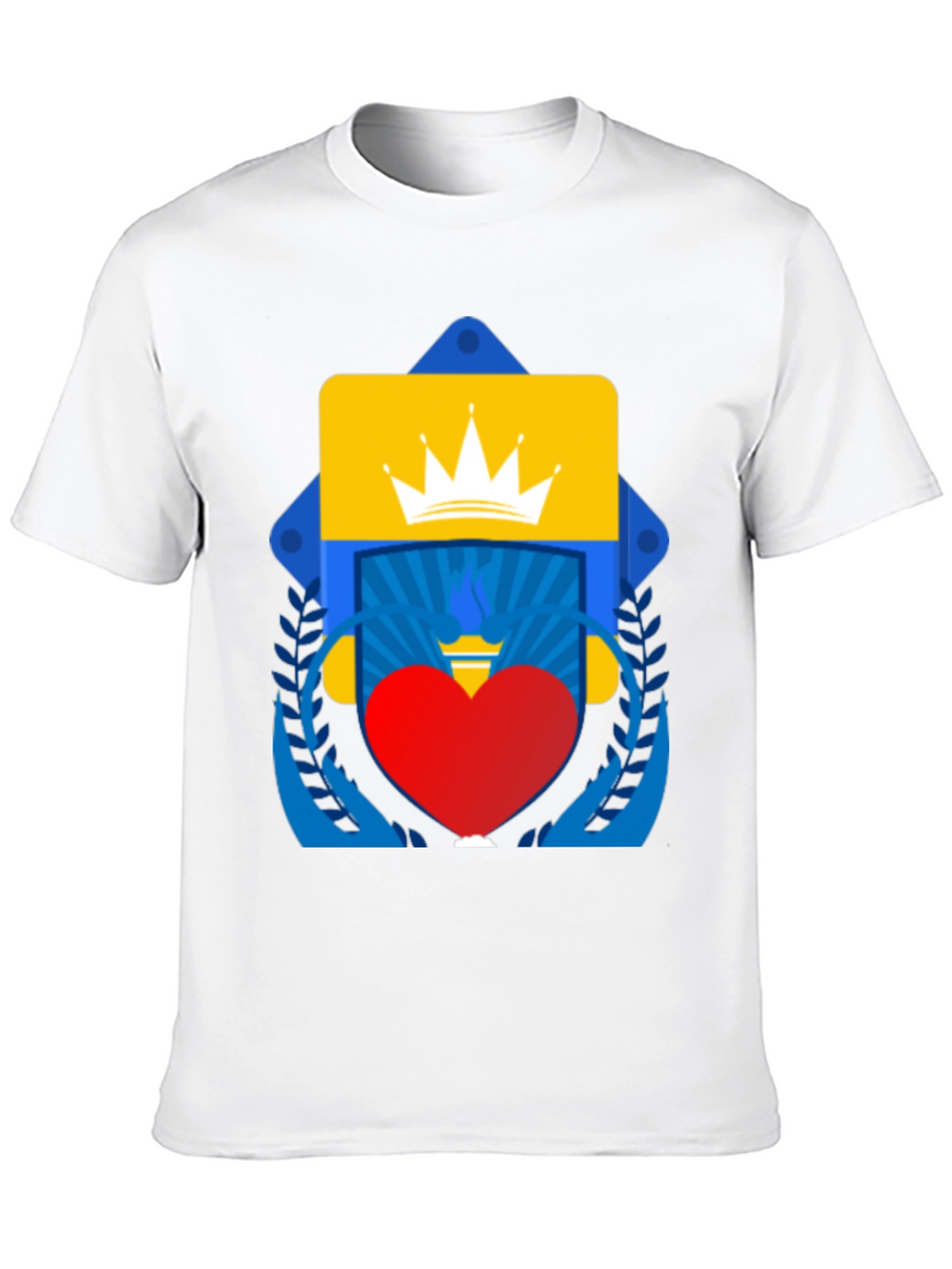 Graphic Tee: Crown Heart and Shield Design