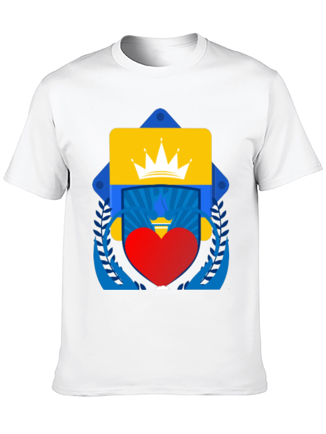 Graphic Tee: Crown Heart and Shield Design