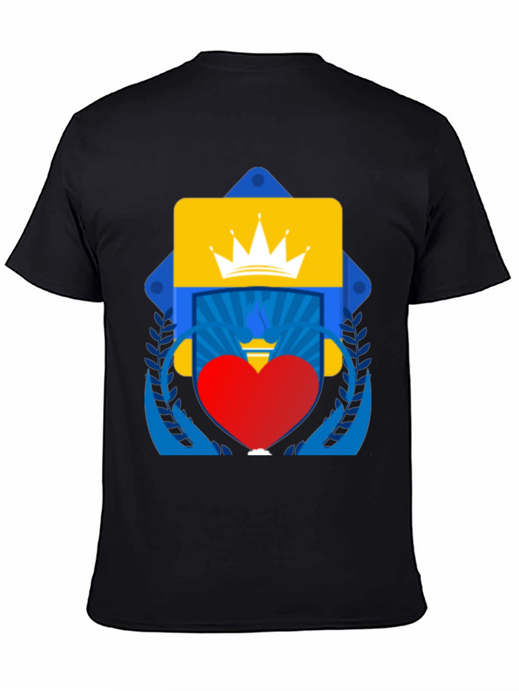Graphic Tee: Crown Heart and Shield Design