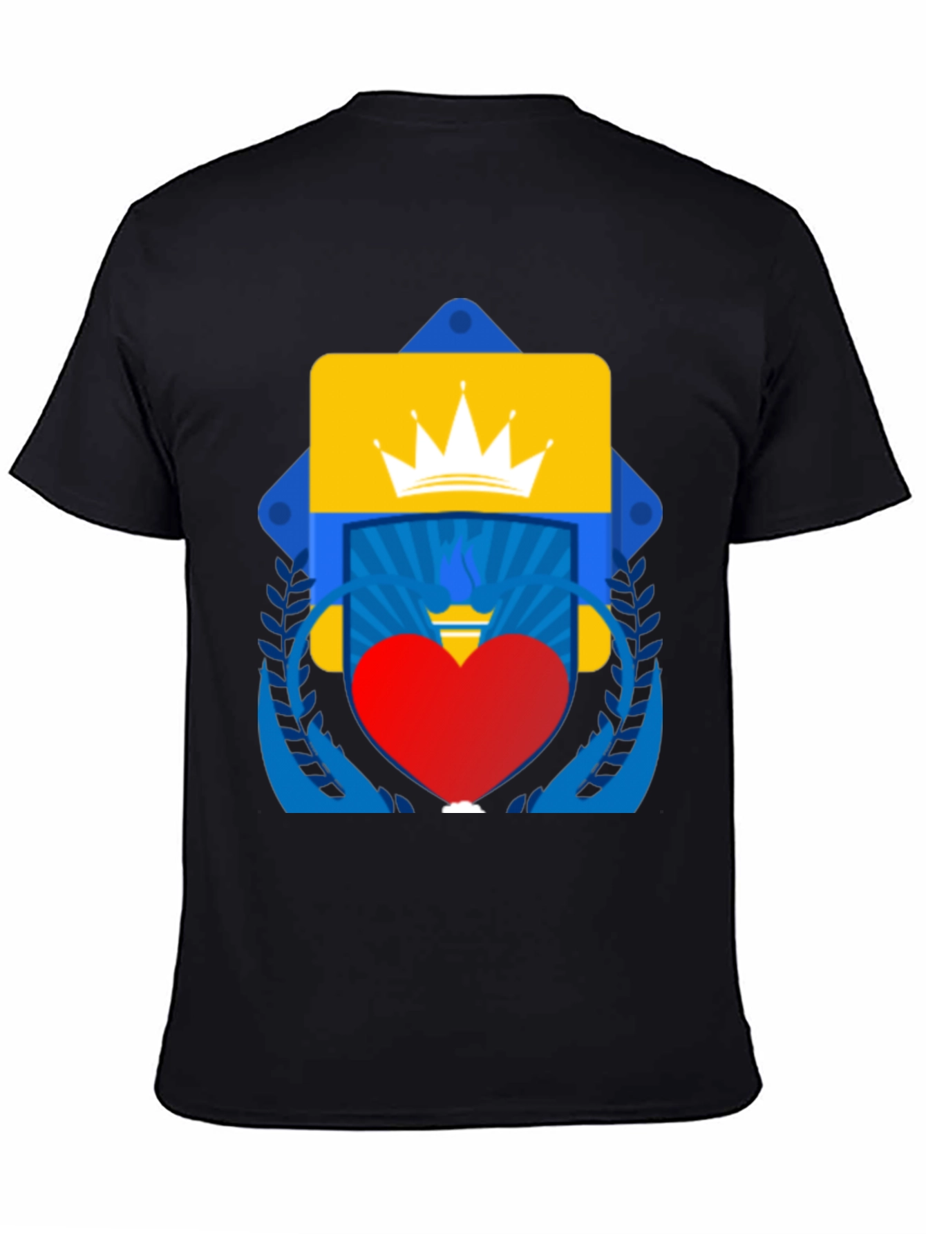 Graphic Tee: Crown Heart and Shield Design