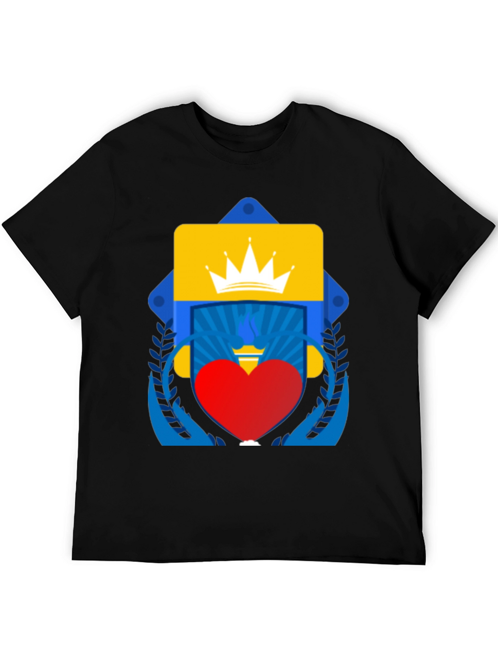 Graphic Tee: Crown Heart and Shield Design
