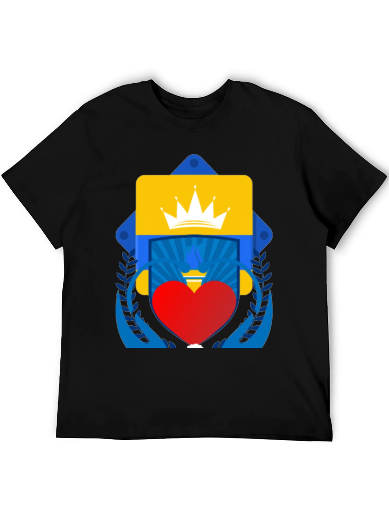 Graphic Tee: Crown Heart and Shield Design