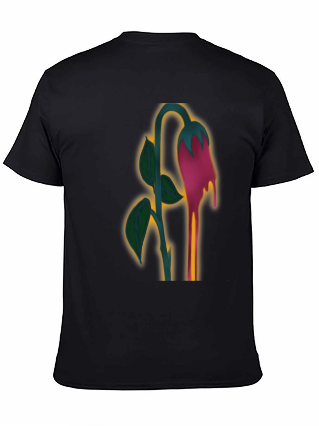 Unique Dripping Flower Graphic T-Shirt