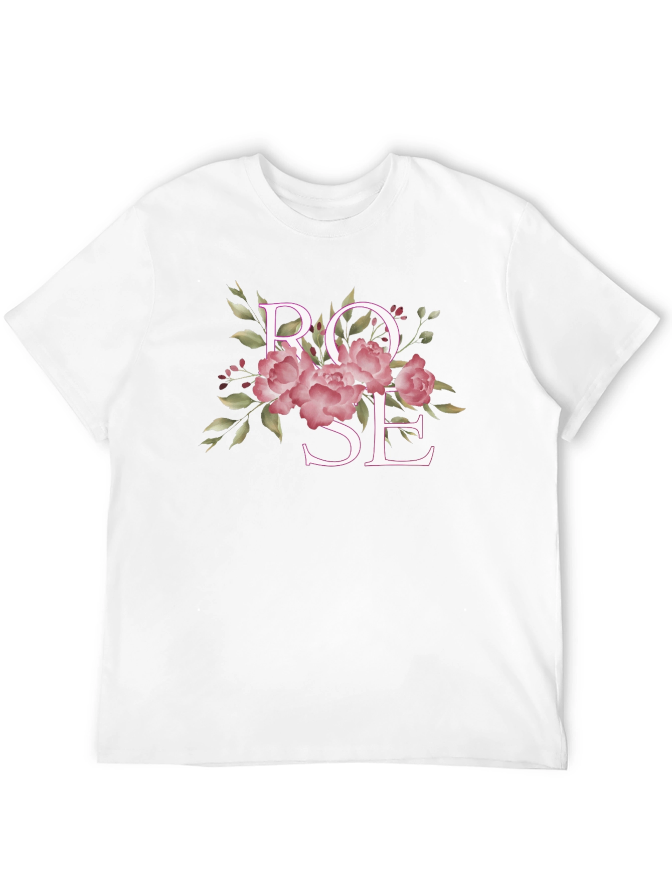 Rose Floral Graphic Black T-Shirt