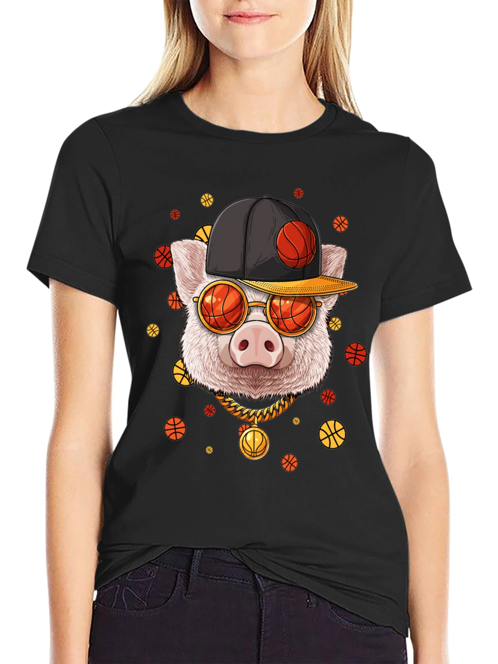 Basketball Pig Graphic Tee