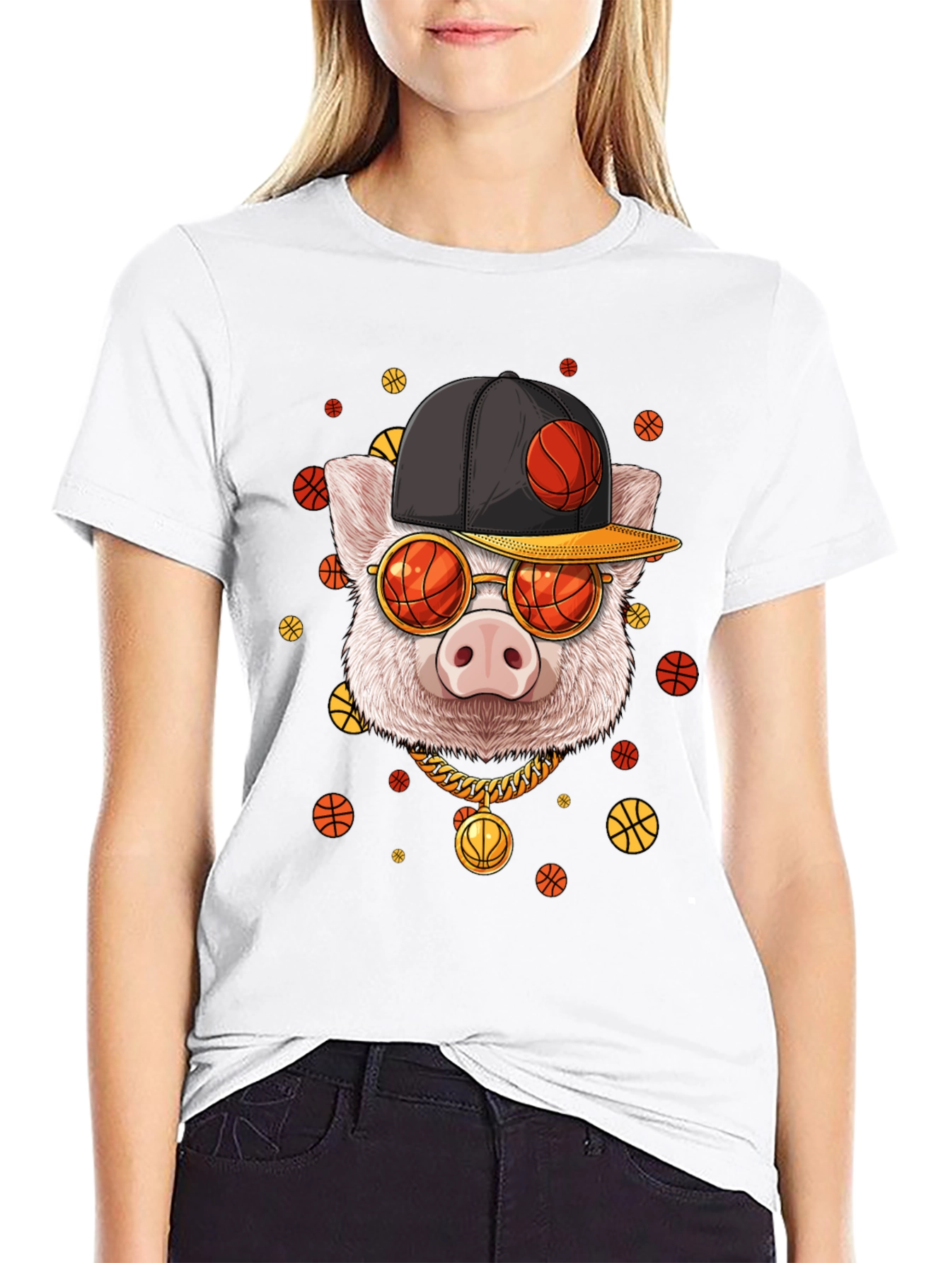 Basketball Pig Graphic Tee