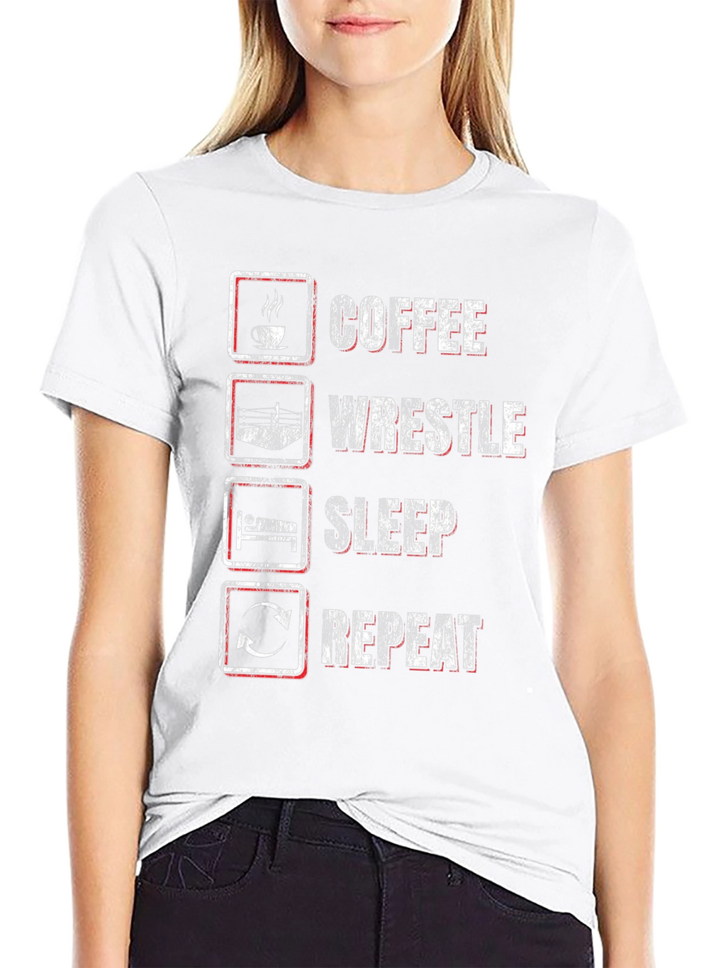 Coffee Wrestle Sleep Repeat Graphic Tee