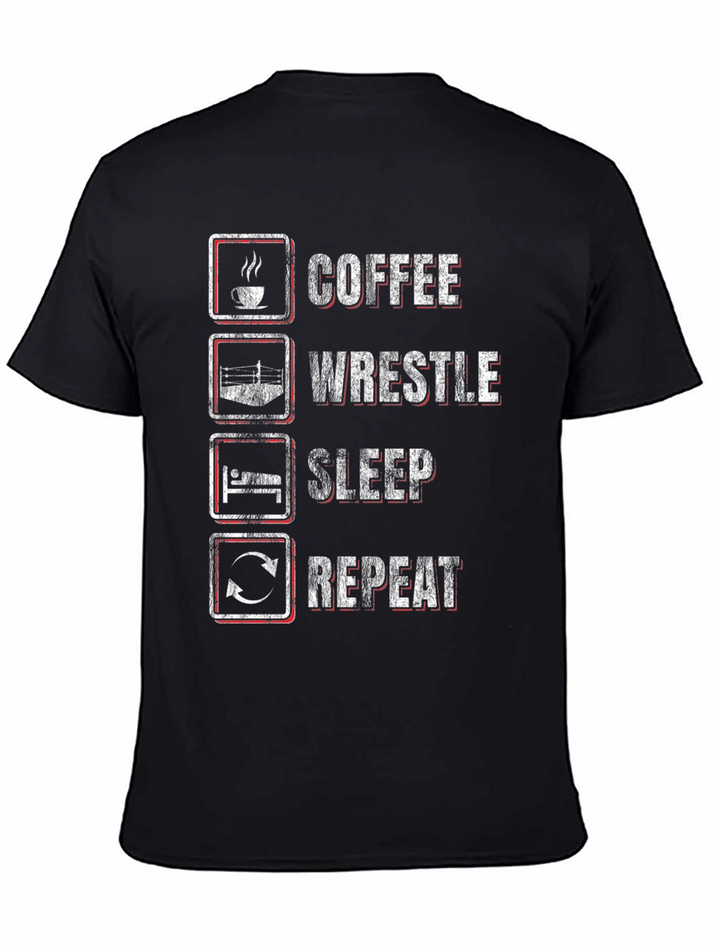 Coffee Wrestle Sleep Repeat Graphic Tee