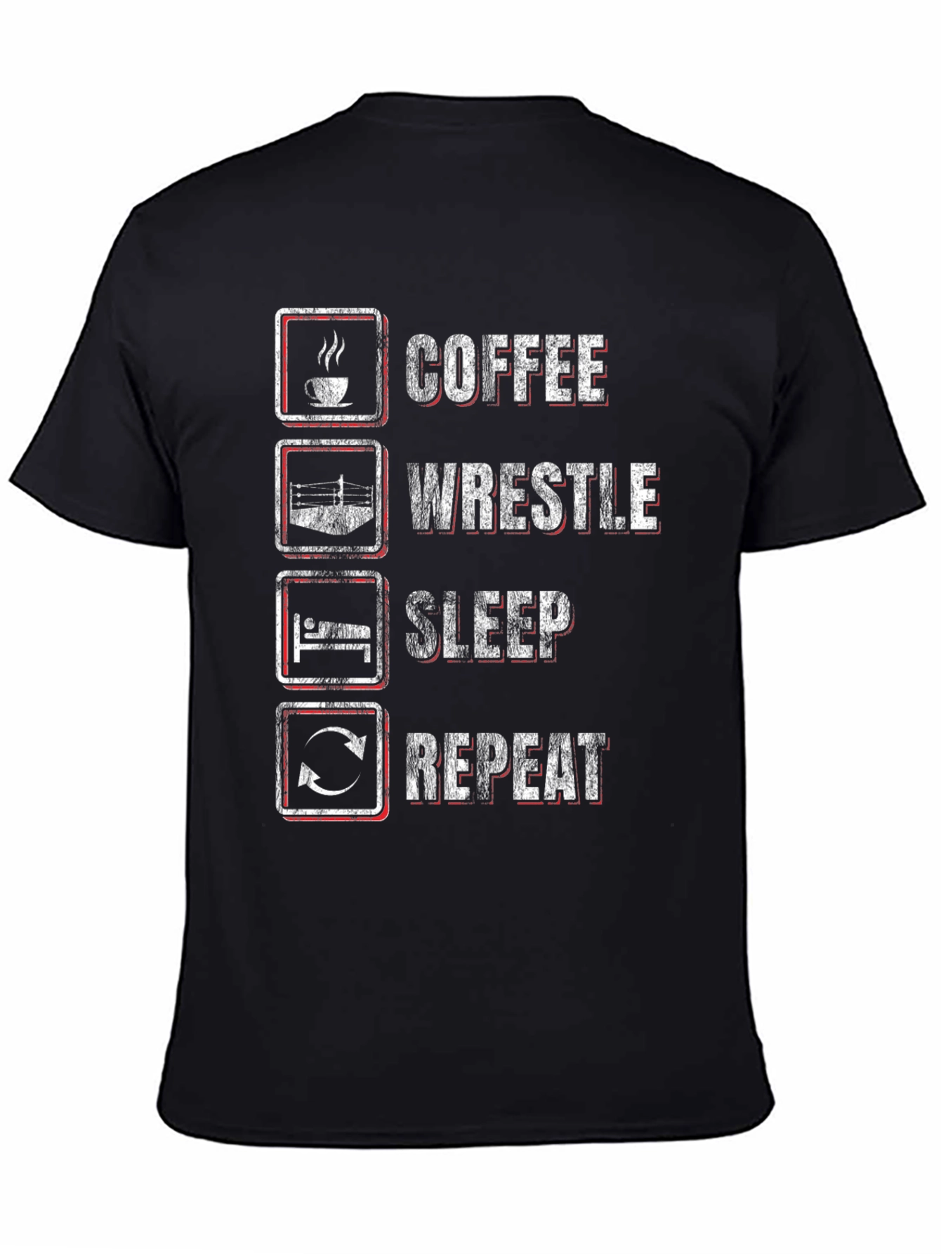 Coffee Wrestle Sleep Repeat Graphic Tee