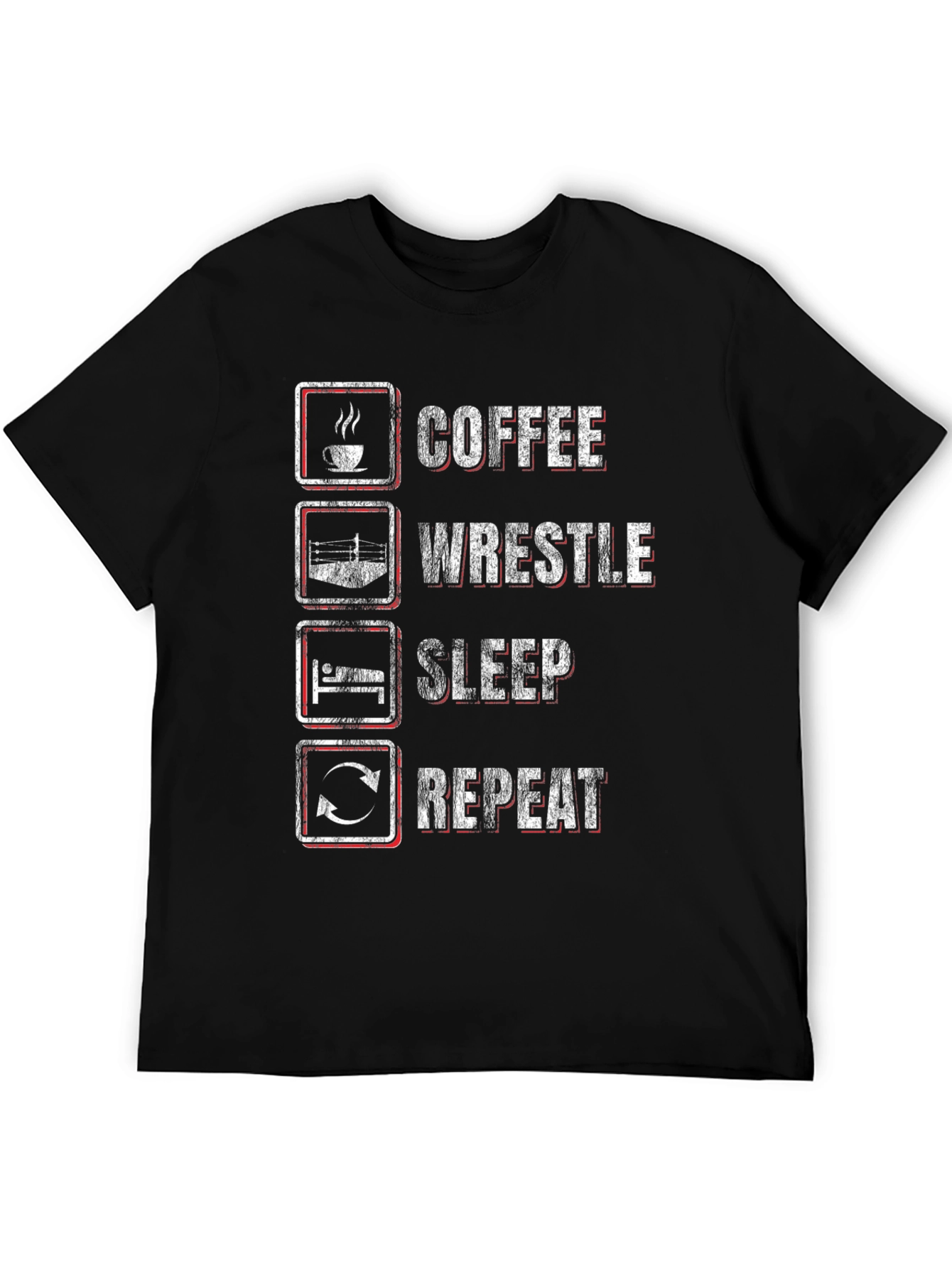 Coffee Wrestle Sleep Repeat Graphic Tee