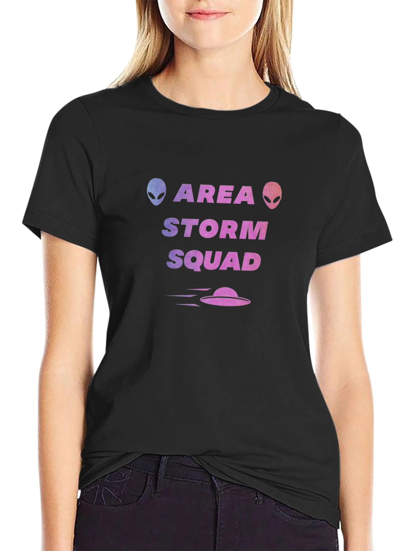Area Storm Squad Alien UFO Graphic Tee - Black
