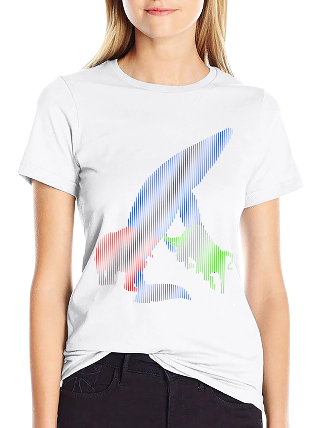Bull Bear Shark Tee - Unique Striped Graphic