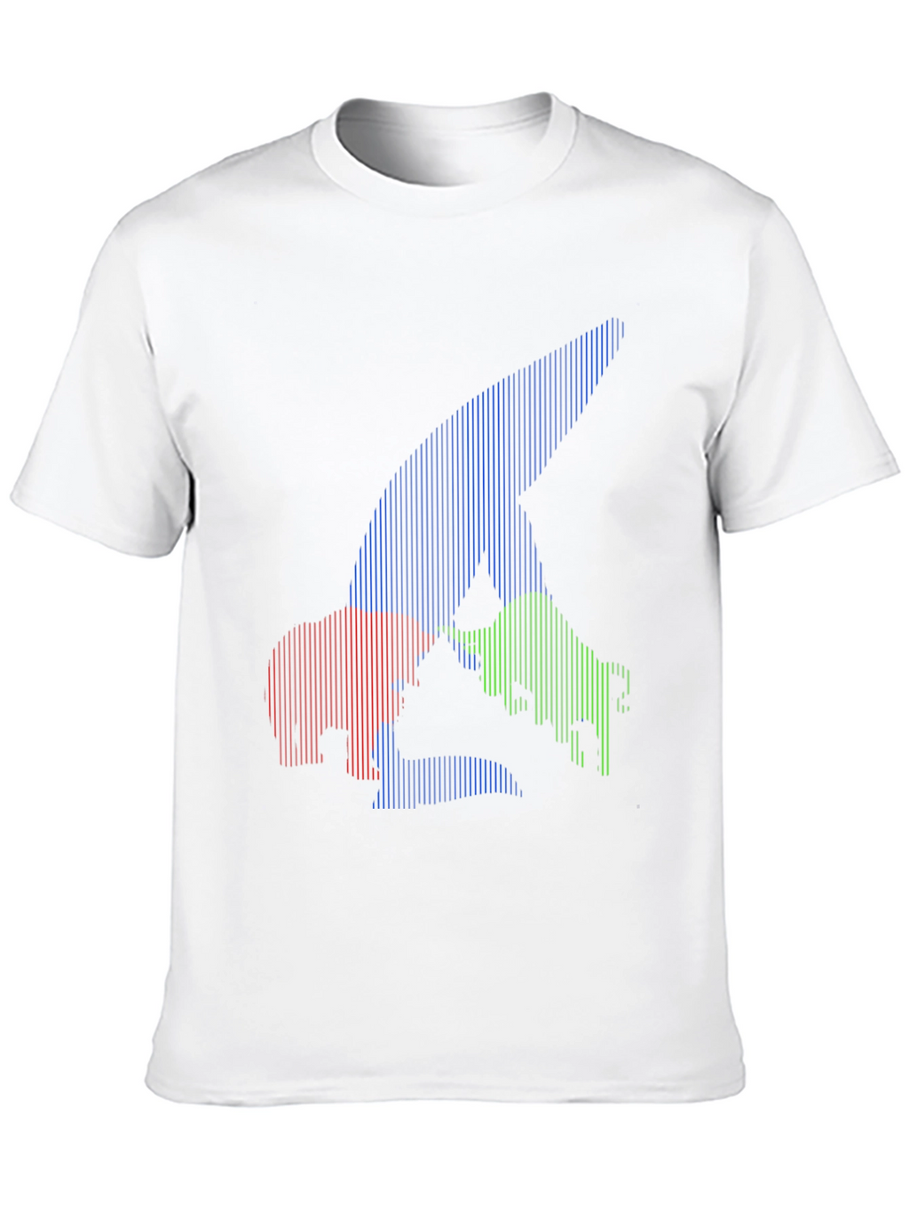 Bull Bear Shark Tee - Unique Striped Graphic