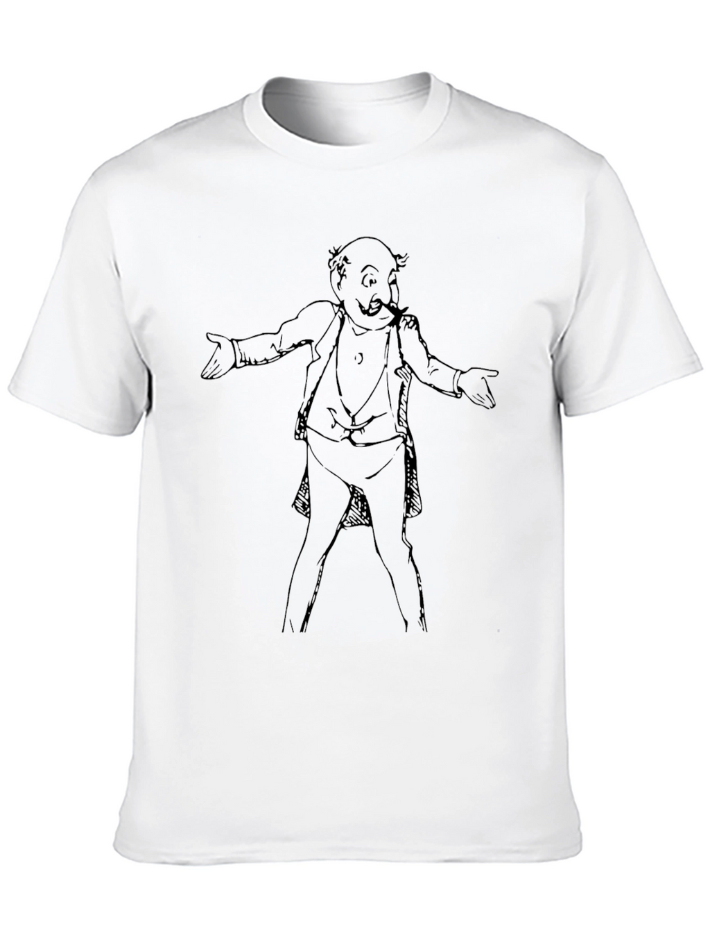 Cartoon Man Graphic Tee - Black Cotton T-Shirt