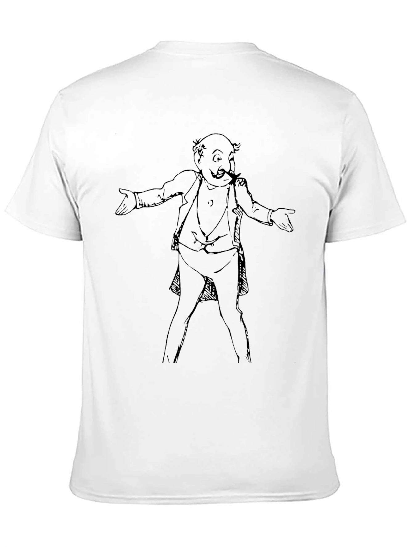 Cartoon Man Graphic Tee - Black Cotton T-Shirt