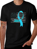 Awareness Ribbon USA Flag T-Shirt