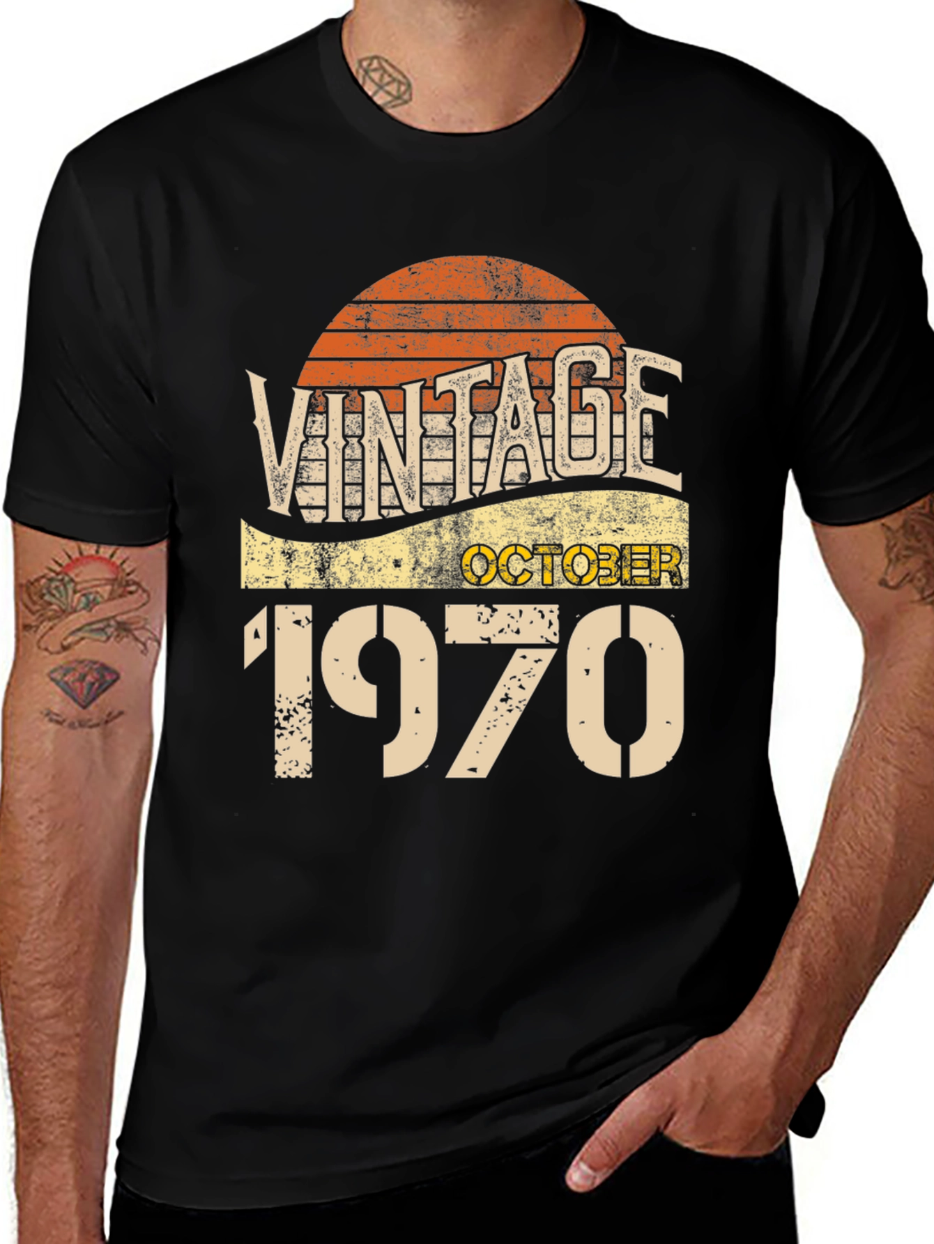 Vintage October 1970 T-Shirt - Retro Birthday Gift