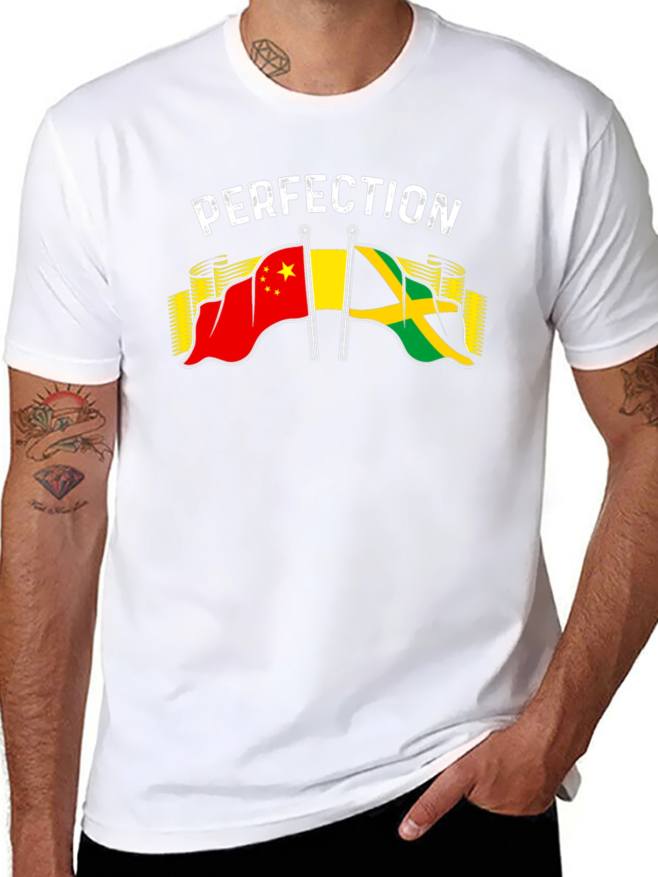 Perfection China Jamaica Flag Graphic T-Shirt
