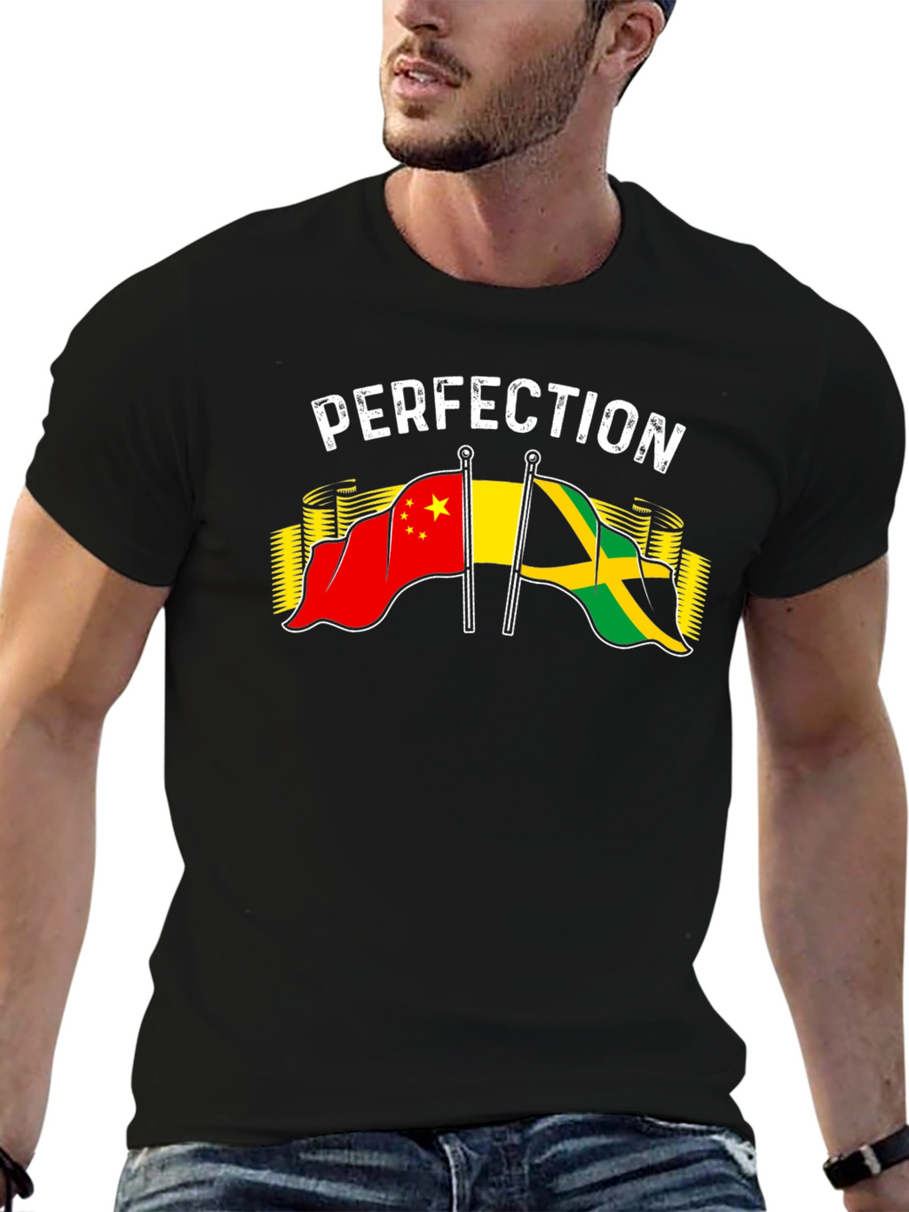 Perfection China Jamaica Flag Graphic T-Shirt