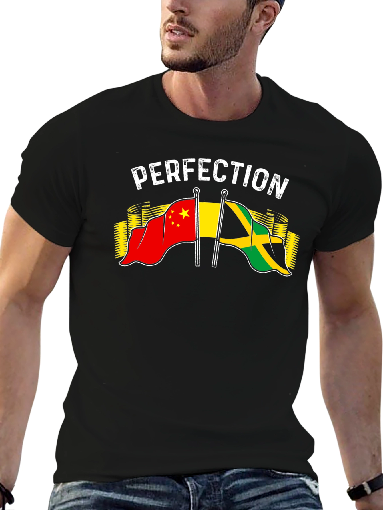 Perfection China Jamaica Flag Graphic T-Shirt