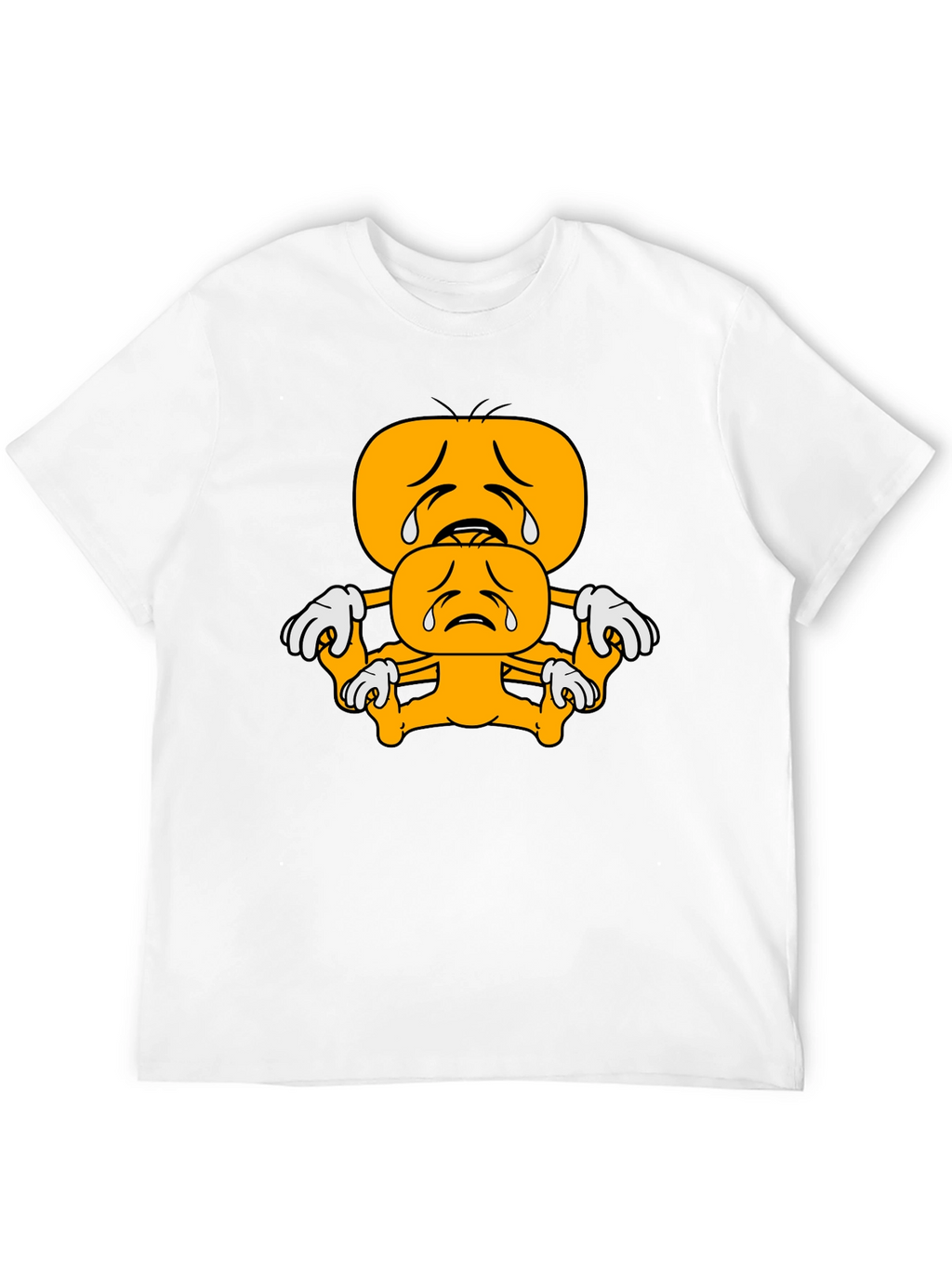 Sad Emoji Stack Black T-Shirt