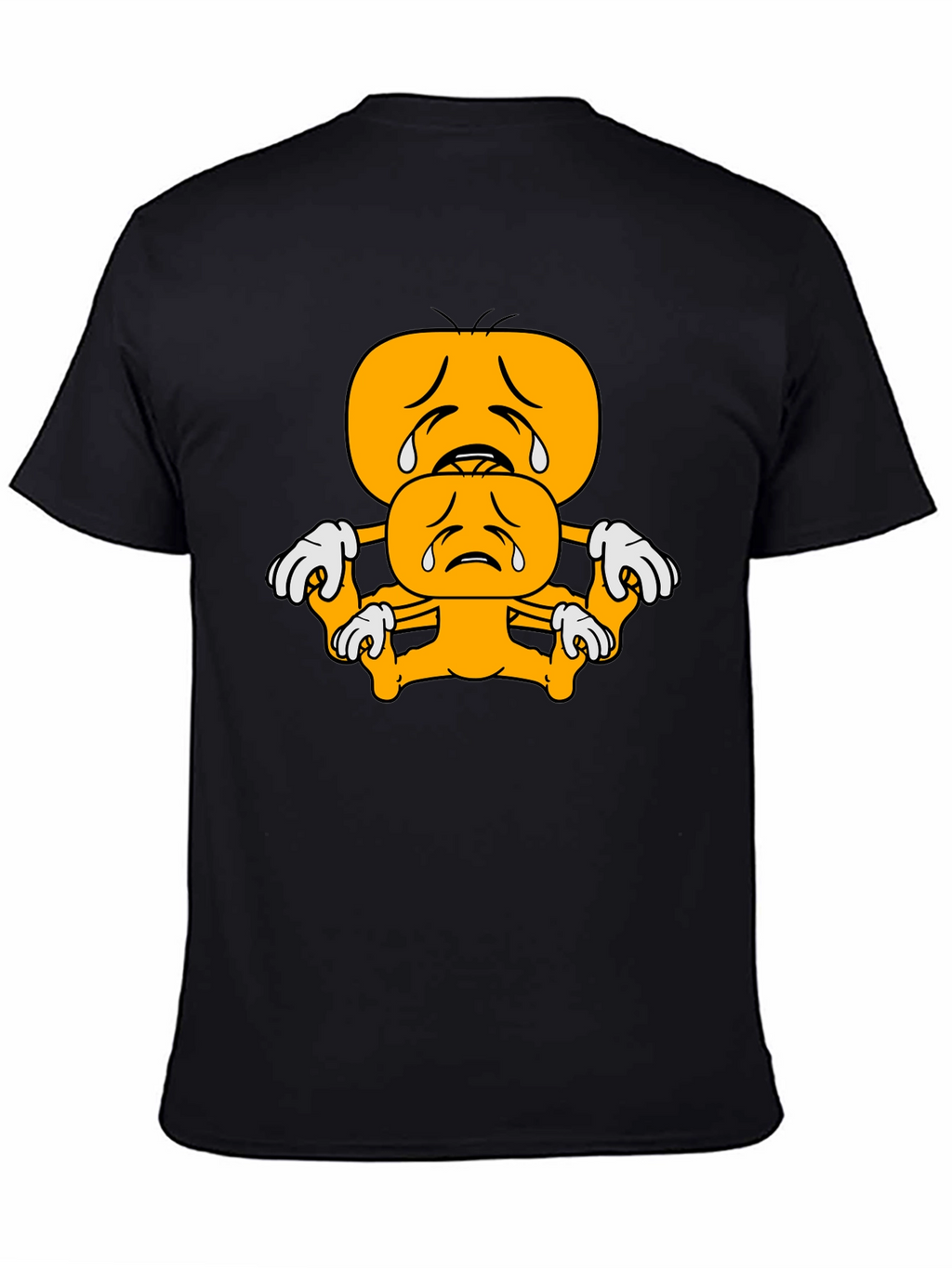 Sad Emoji Stack Black T-Shirt