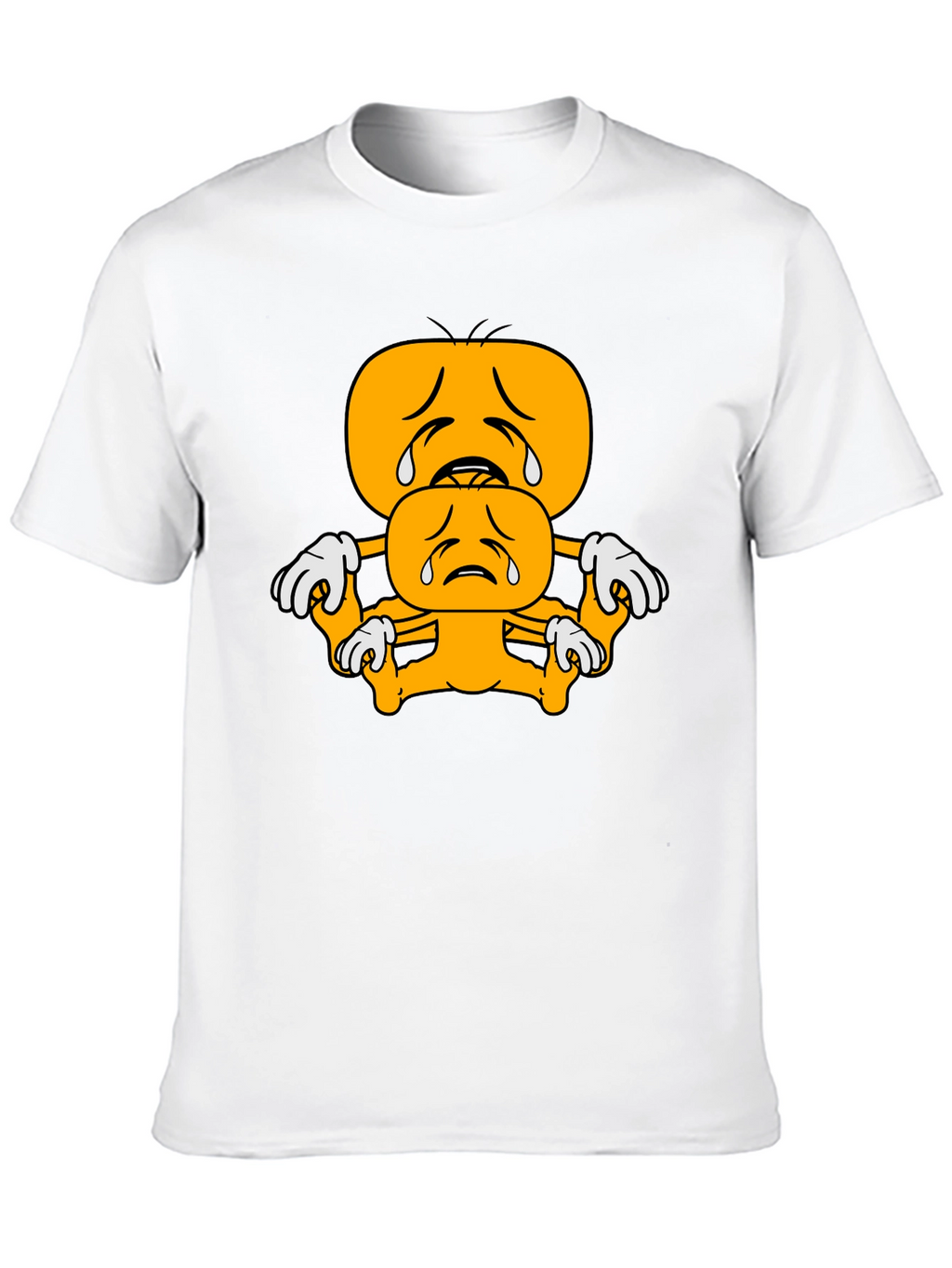 Sad Emoji Stack Black T-Shirt