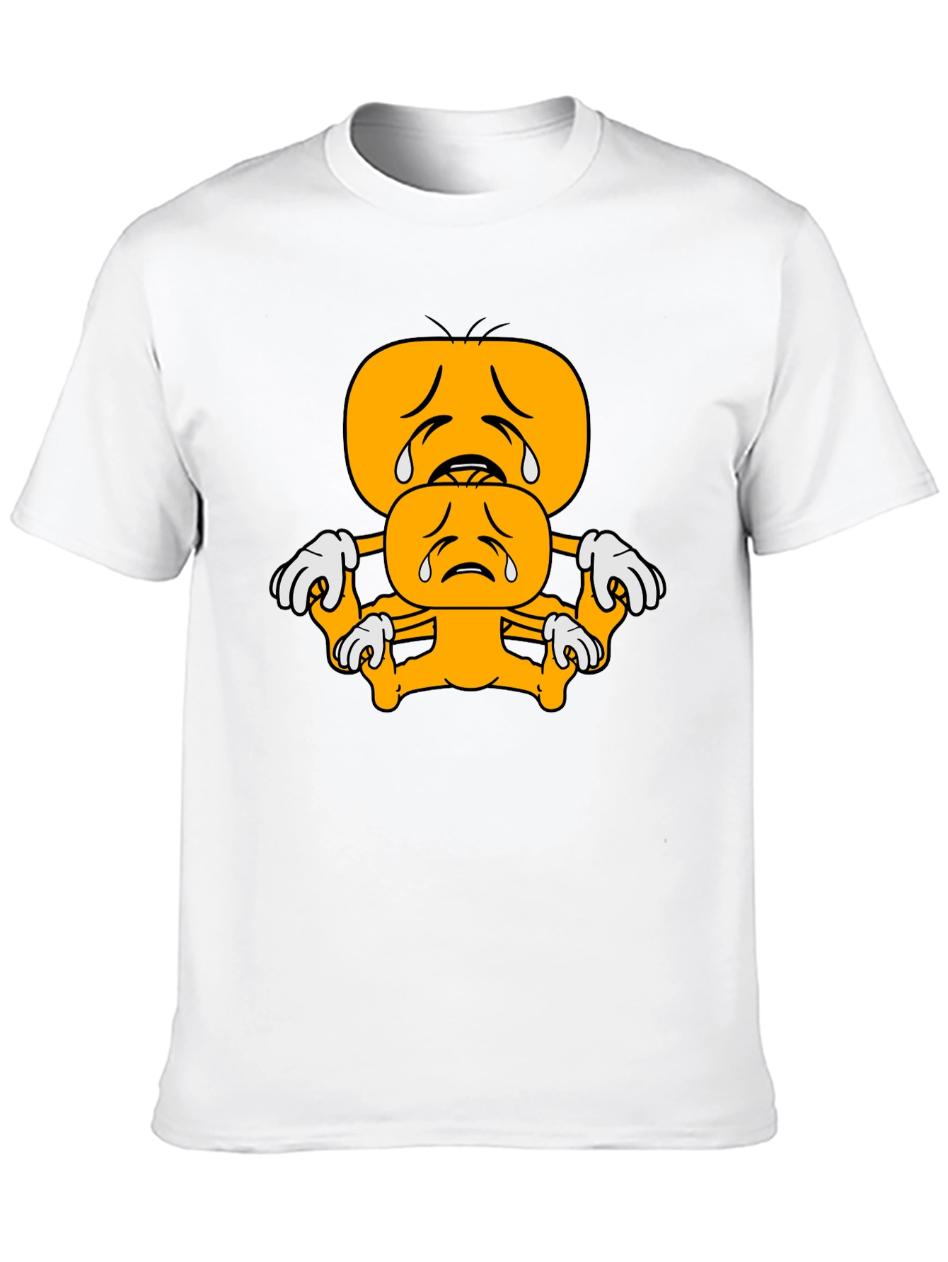 Sad Emoji Stack Black T-Shirt