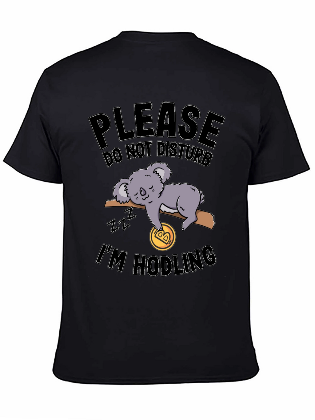 Funny Crypto Koala Hodler Black T-Shirt