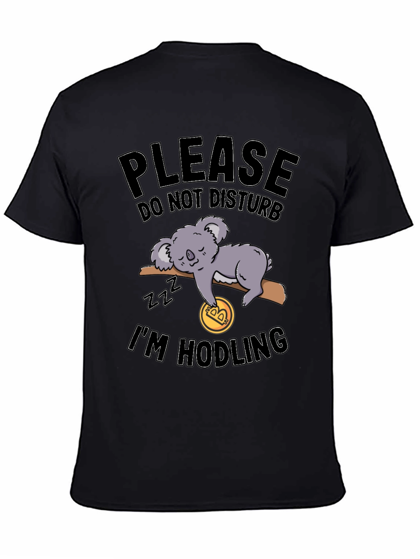 Funny Crypto Koala Hodler Black T-Shirt
