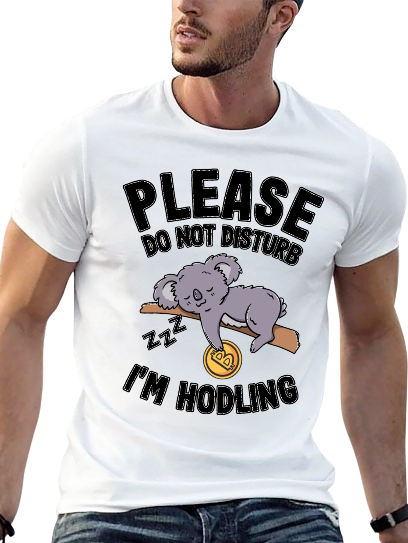 Funny Crypto Koala Hodler Black T-Shirt
