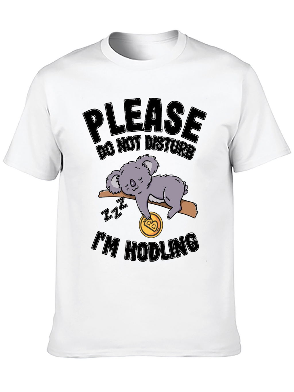 Funny Crypto Koala Hodler Black T-Shirt