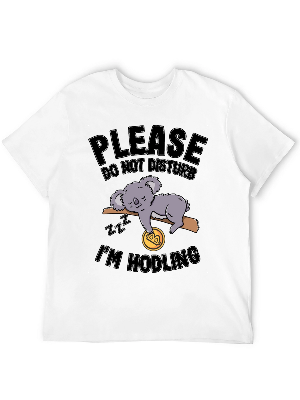 Funny Crypto Koala Hodler Black T-Shirt
