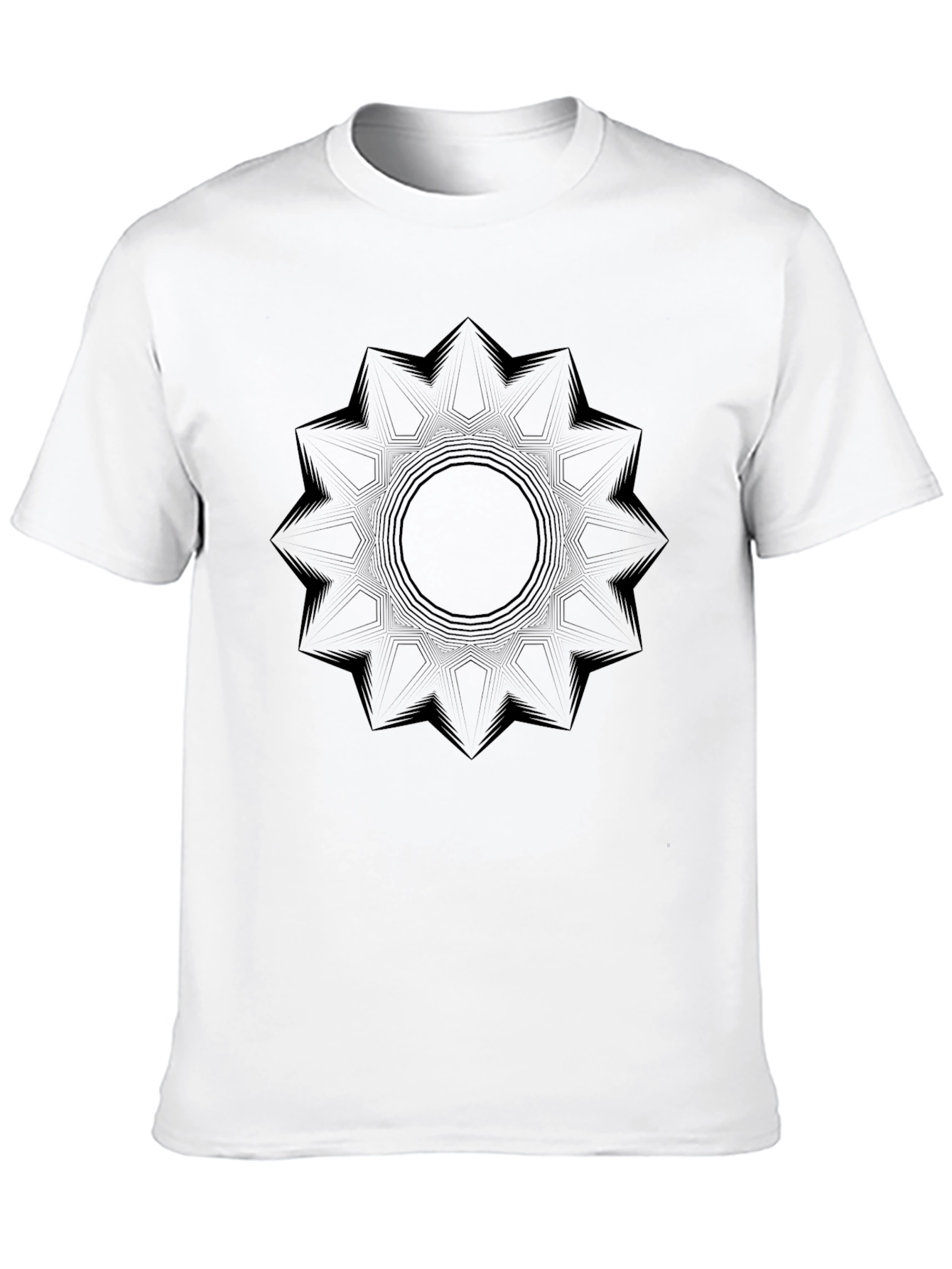 Geometric Mandala Black Graphic Tee
