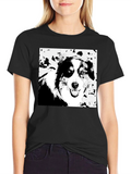 Dog Graphic Black T-Shirt - Unisex