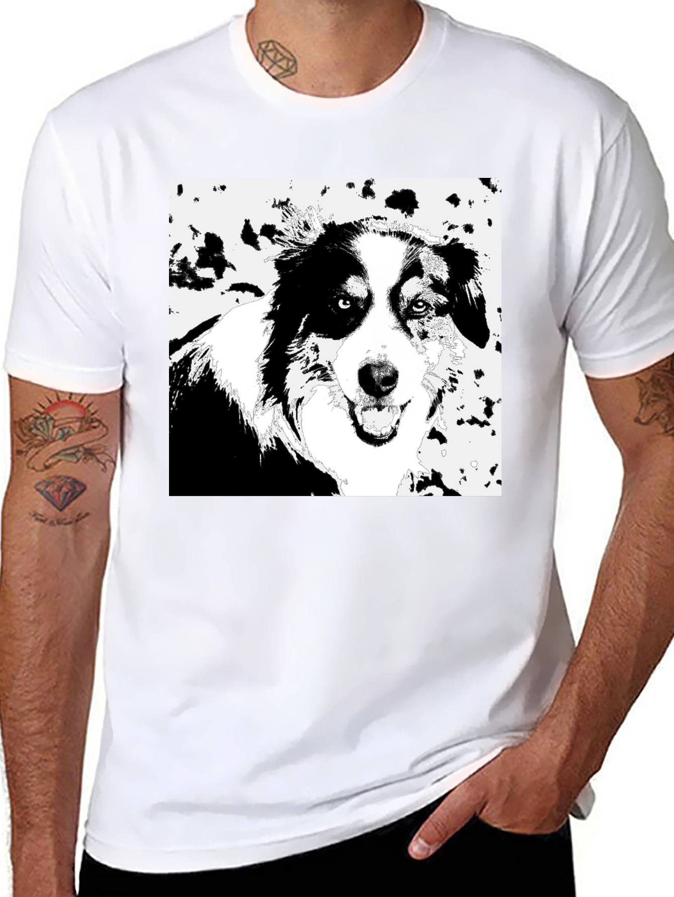 Dog Graphic Black T-Shirt - Unisex