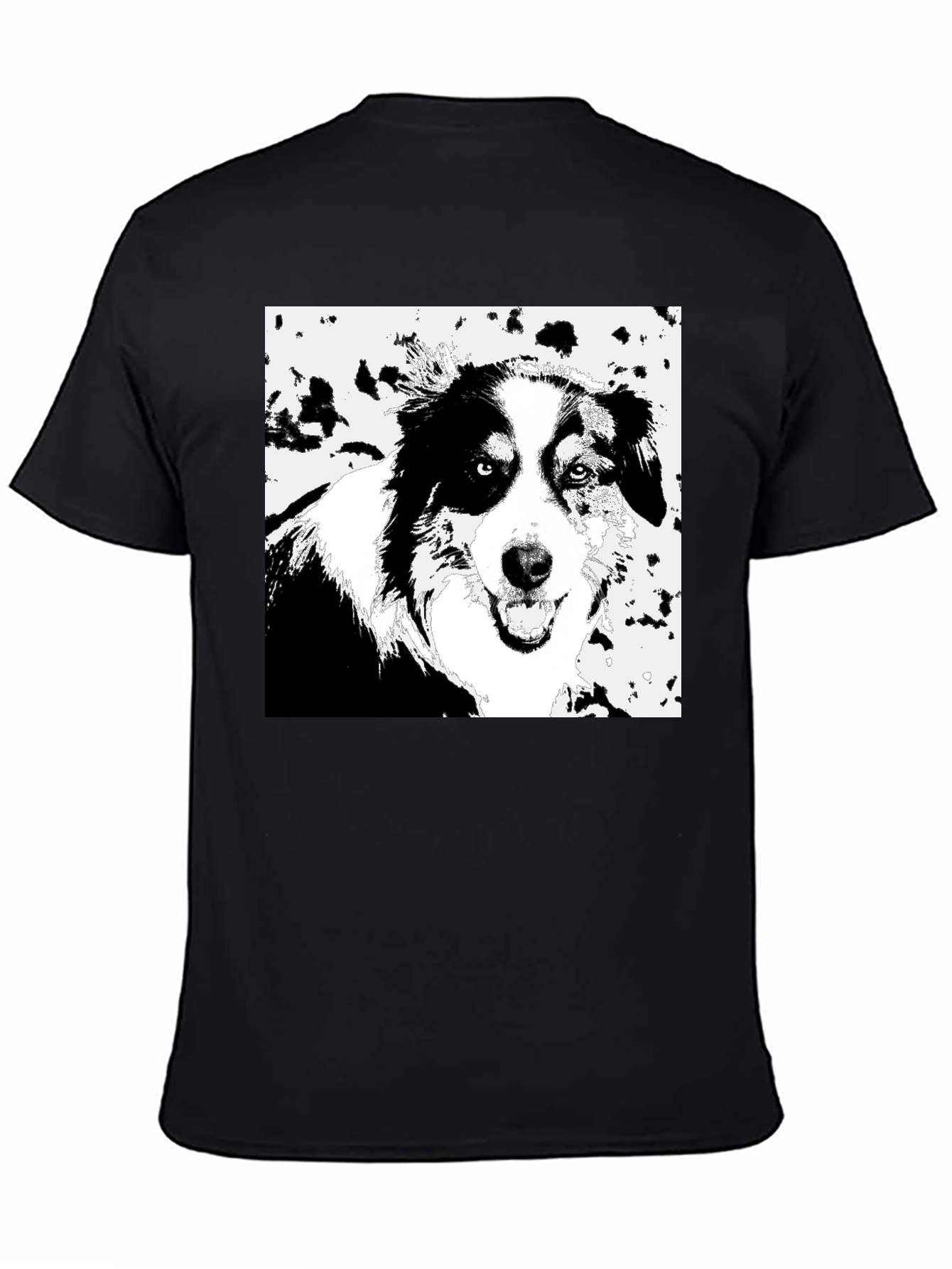 Dog Graphic Black T-Shirt - Unisex