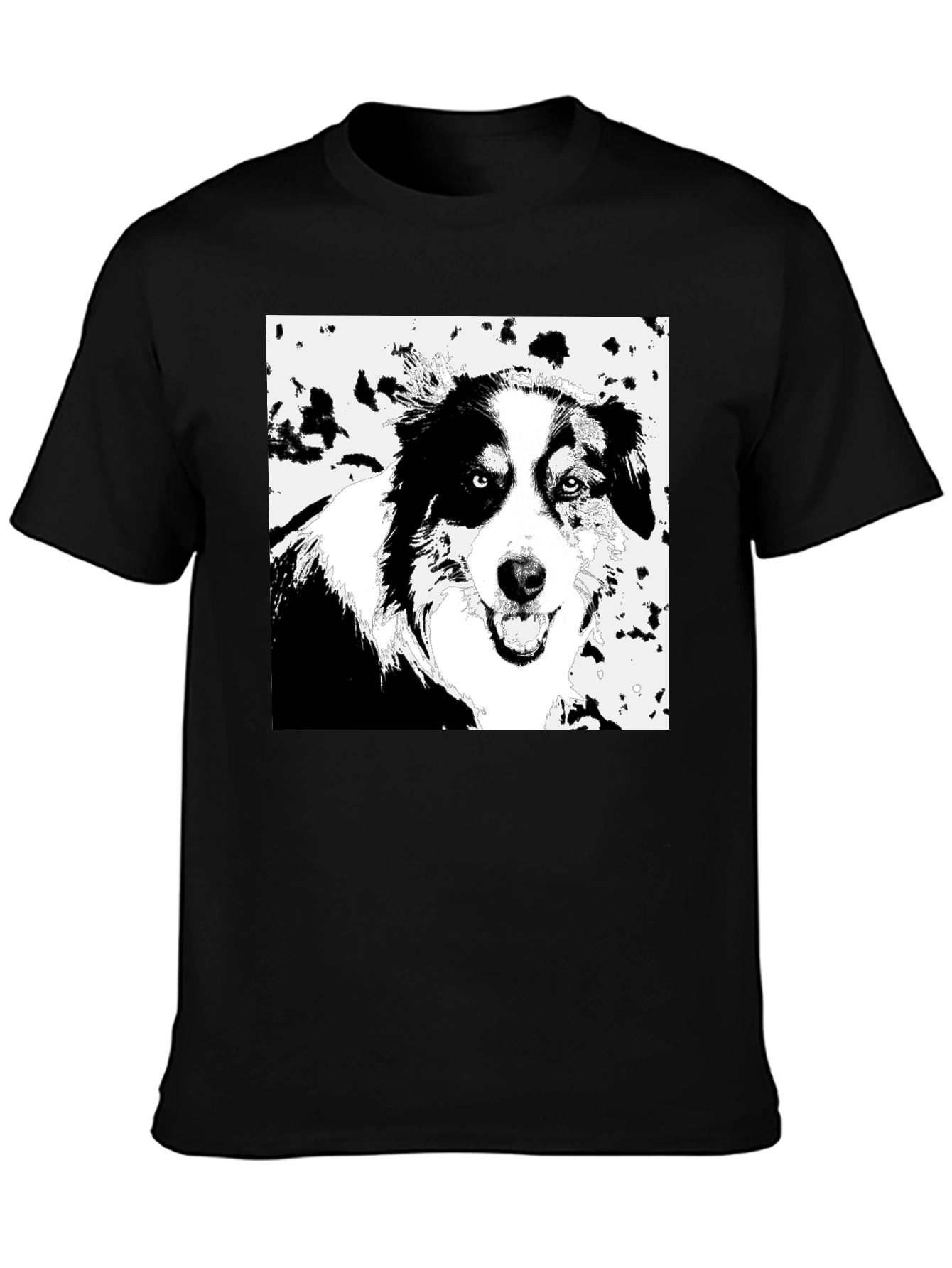 Dog Graphic Black T-Shirt - Unisex