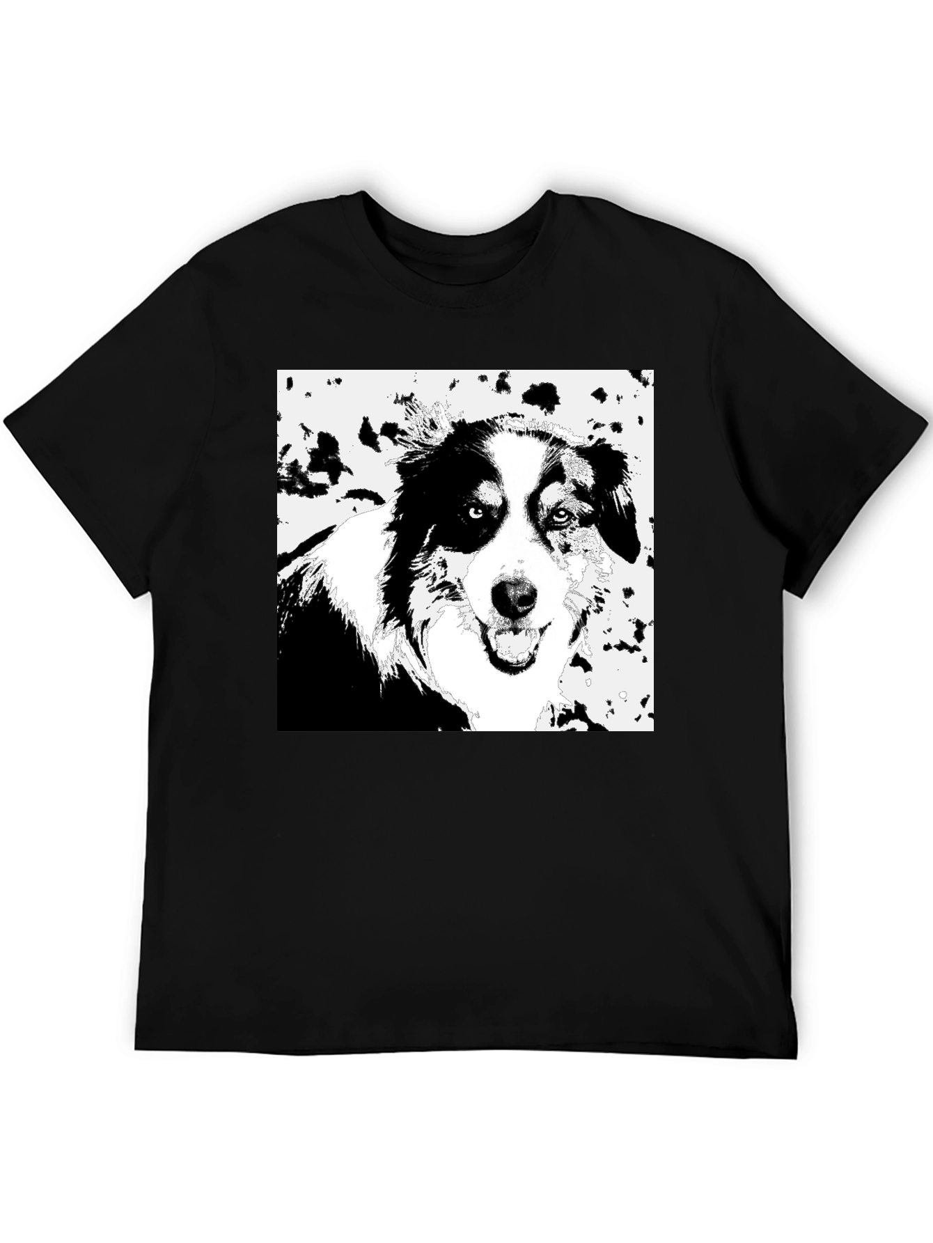 Dog Graphic Black T-Shirt - Unisex