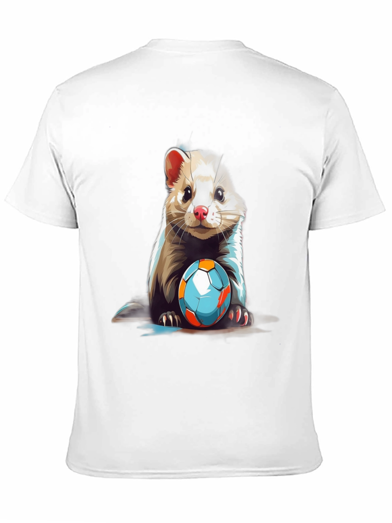 Ferret & Football Graphic Tee - Cute Animal Design