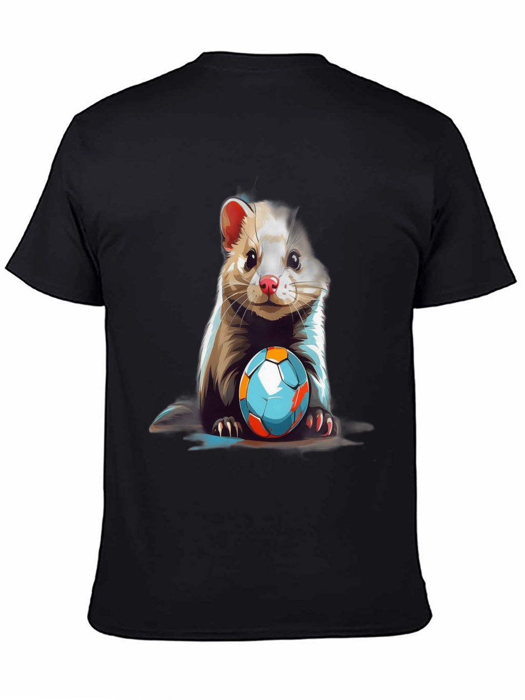 Ferret & Football Graphic Tee - Cute Animal Design