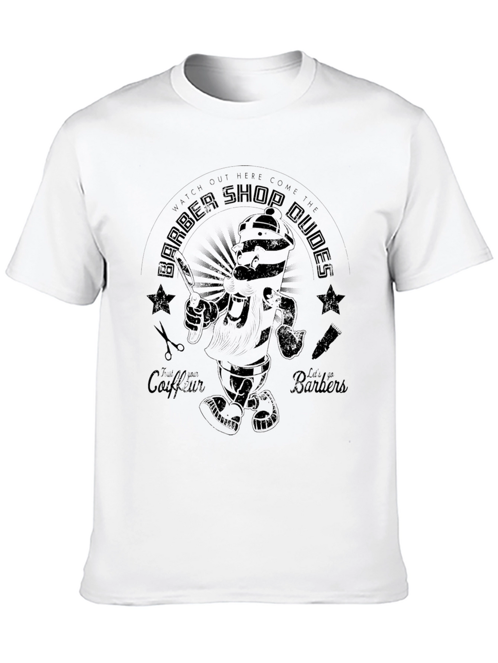 Barber Shop Dudes Graphic T-Shirt - Black