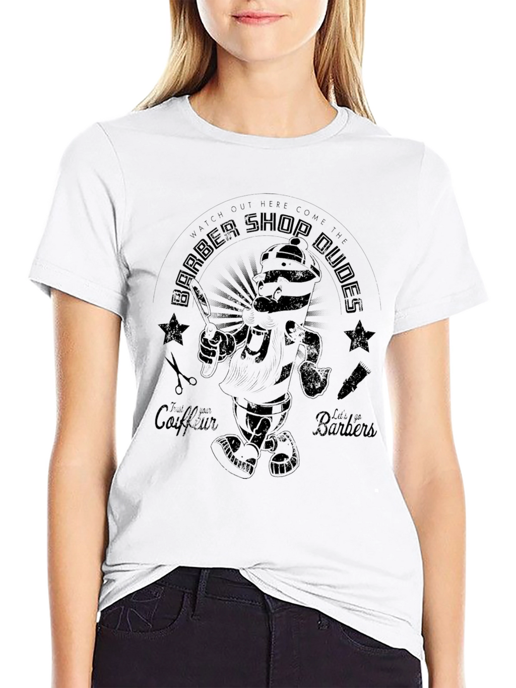 Barber Shop Dudes Graphic T-Shirt - Black