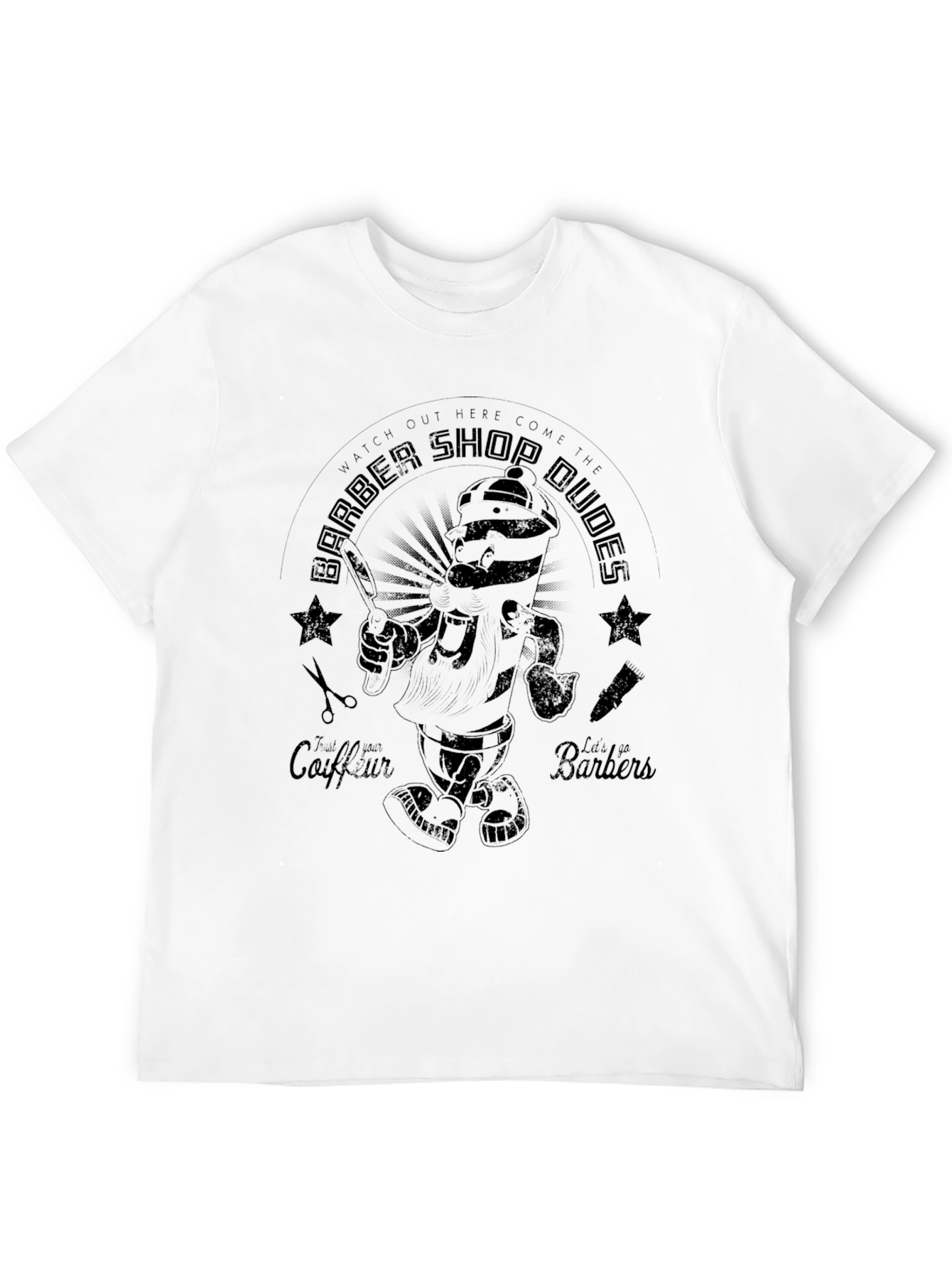Barber Shop Dudes Graphic T-Shirt - Black